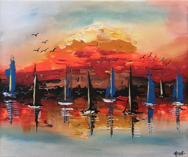 Sailboat Abstract Painting